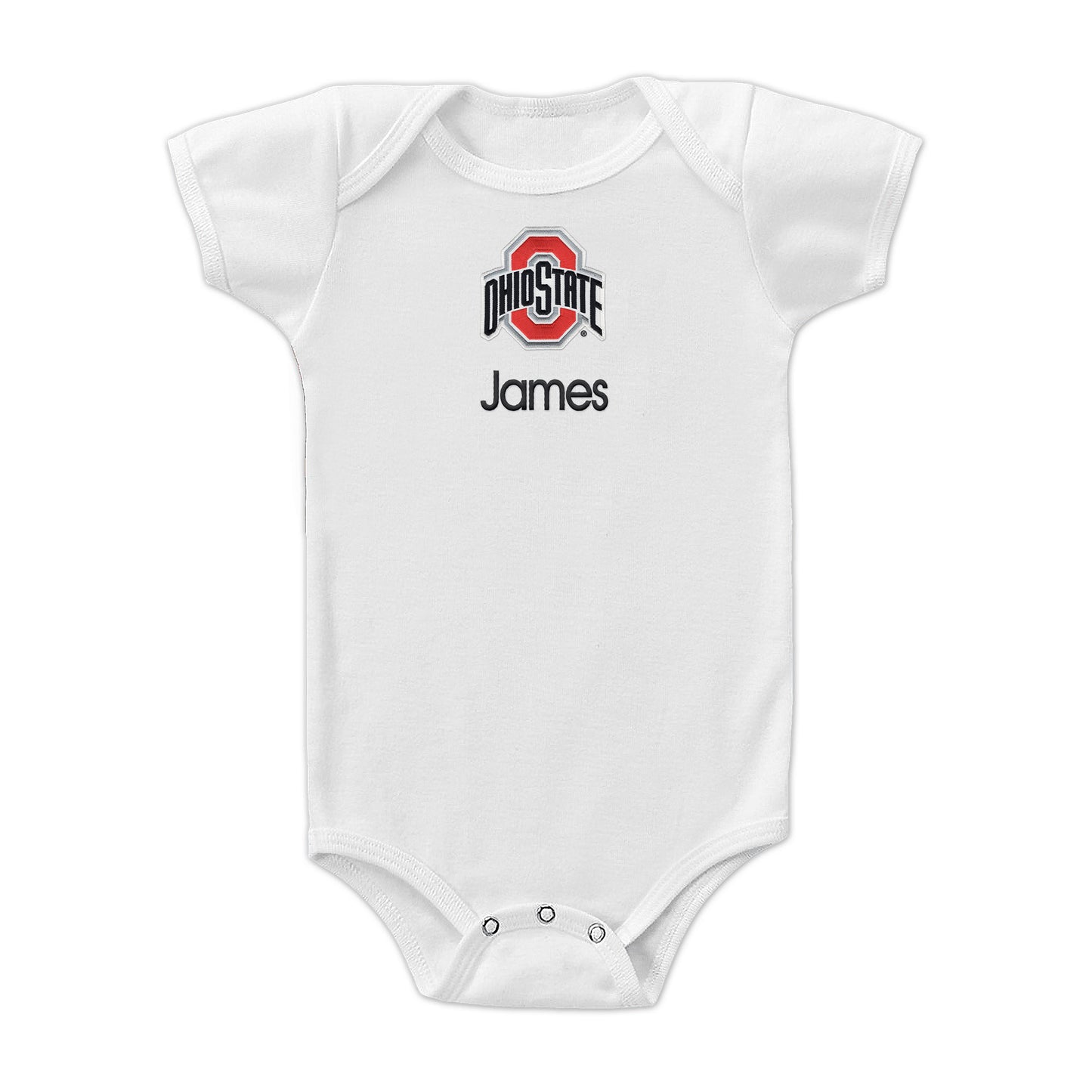 Infant White Ohio State Buckeyes Personalized Bodysuit