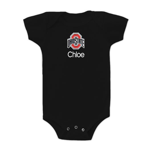 Infant Black Ohio State Buckeyes Personalized Bodysuit