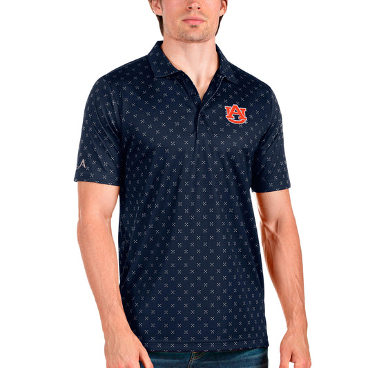 Men's Antigua Navy/Steel Auburn Tigers Spark Polo