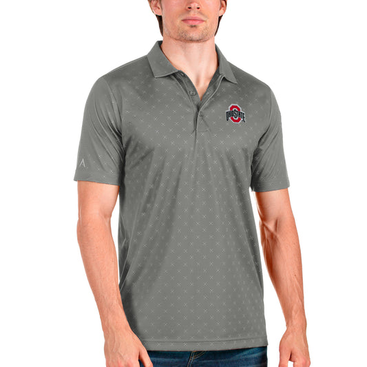 Men's Antigua Steel/Steel Ohio State Buckeyes Spark Polo