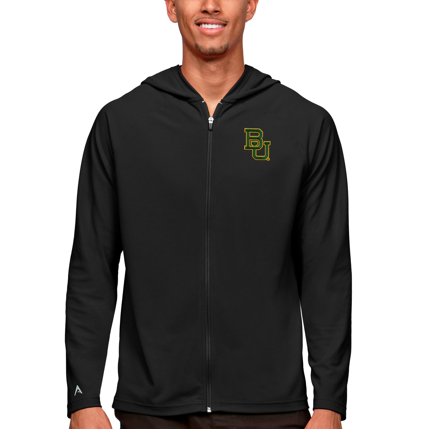 Men's Antigua Black Baylor Bears Legacy Full-Zip Hoodie