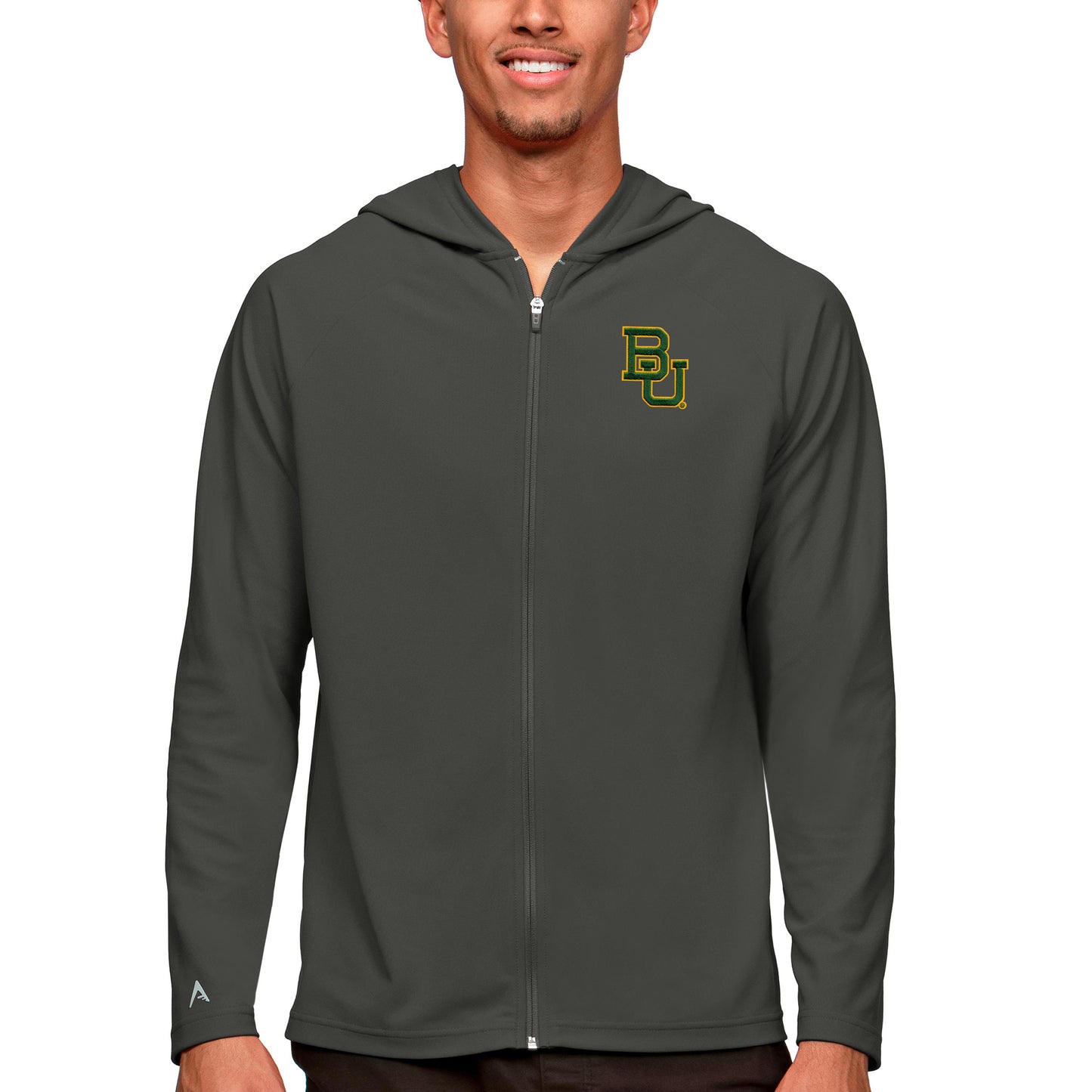 Men's Antigua Charcoal Baylor Bears Legacy Full-Zip Hoodie