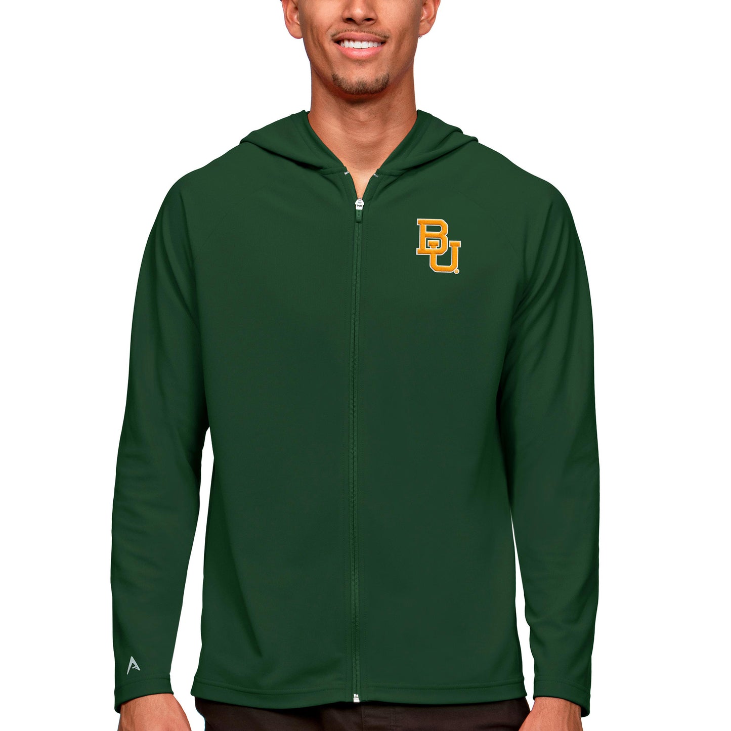 Men's Antigua Green Baylor Bears Legacy Full-Zip Hoodie