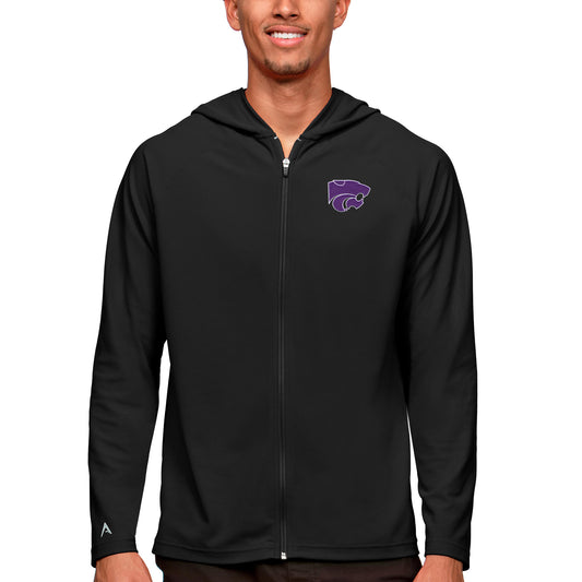 Men's Antigua Black Kansas State Wildcats Legacy Full-Zip Hoodie