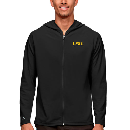 Men's Antigua Black LSU Tigers Legacy Full-Zip Hoodie