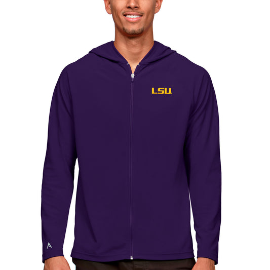 Men's Antigua Purple LSU Tigers Legacy Full-Zip Hoodie