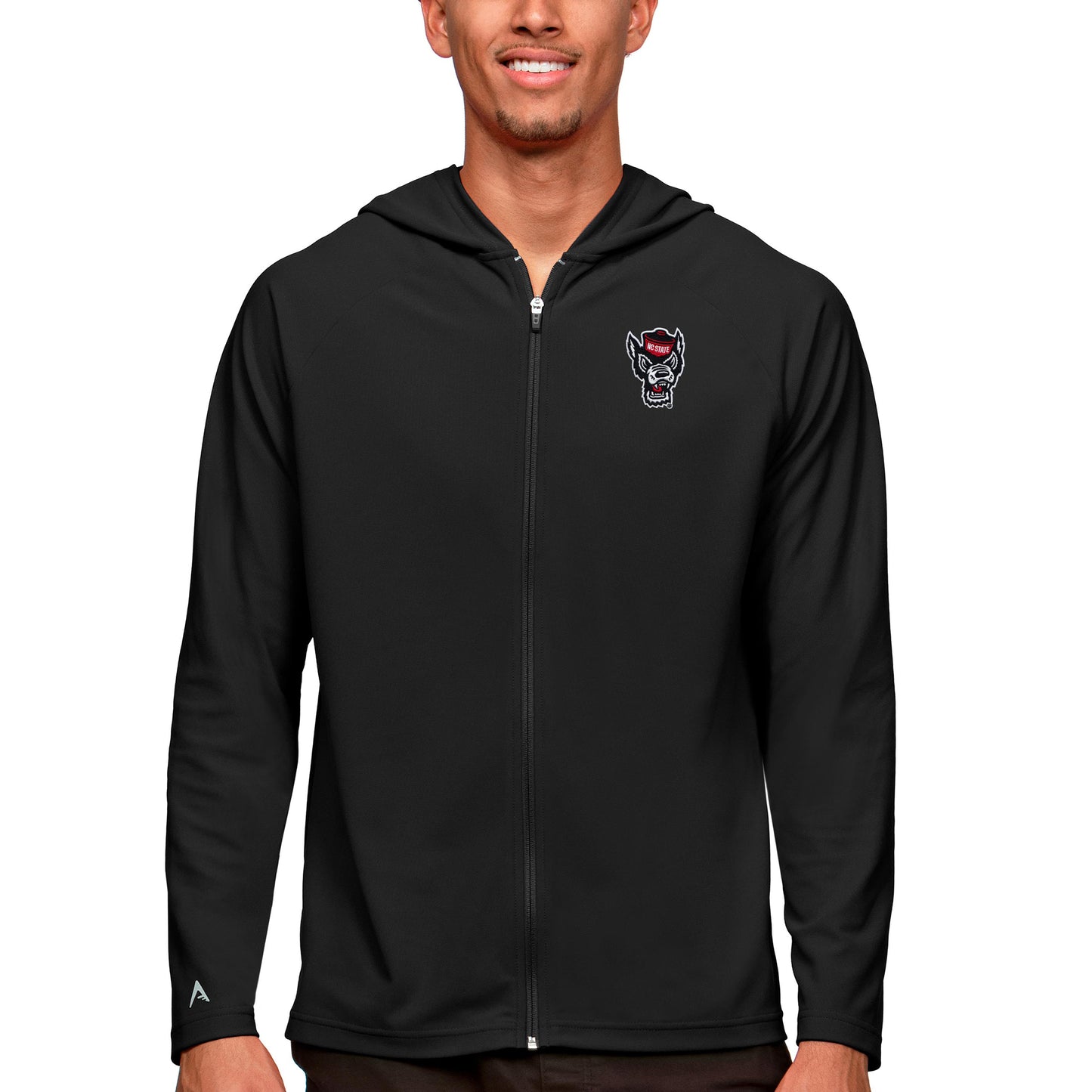 Men's Antigua Black NC State Wolfpack Legacy Full-Zip Hoodie