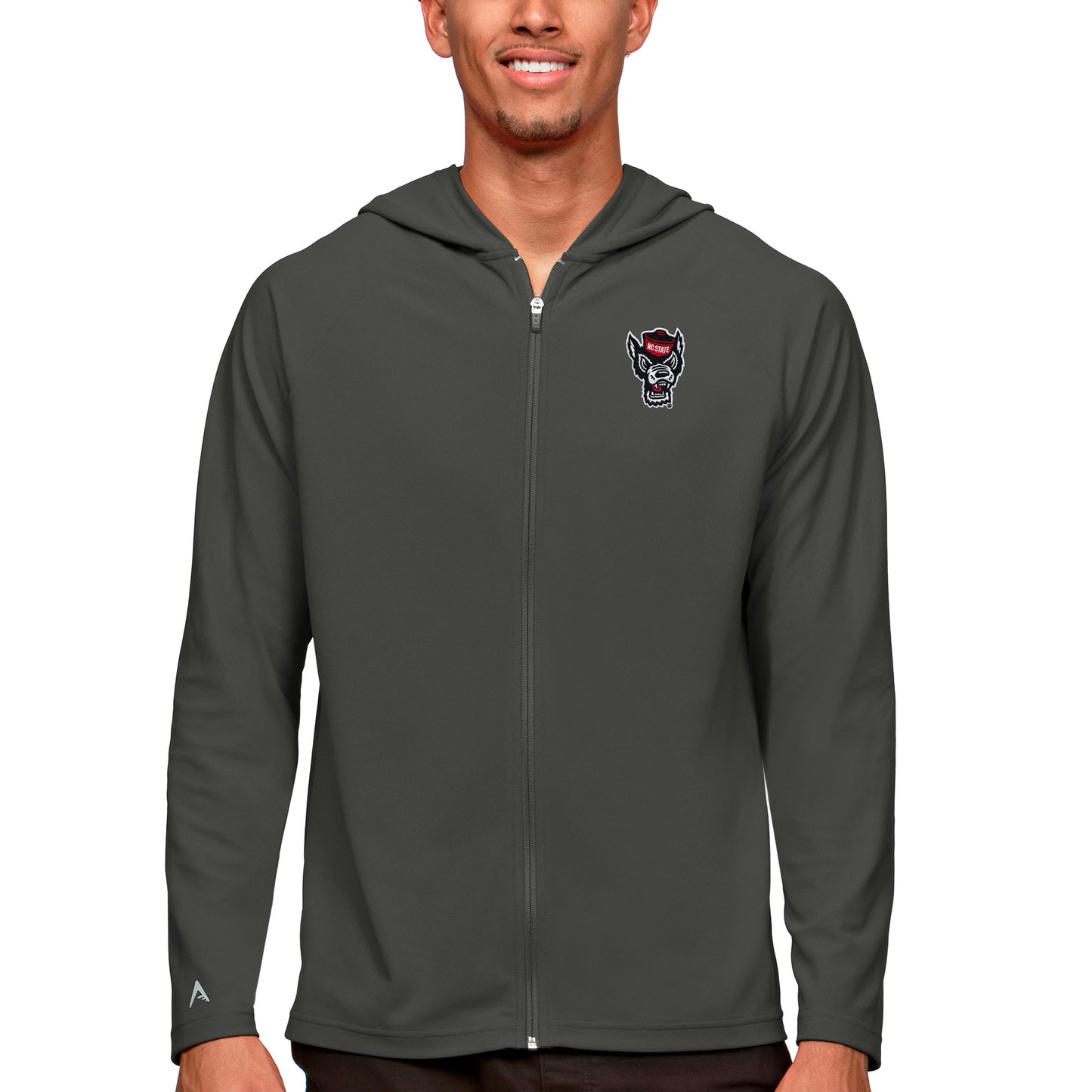 Men's Antigua Charcoal NC State Wolfpack Legacy Full-Zip Hoodie