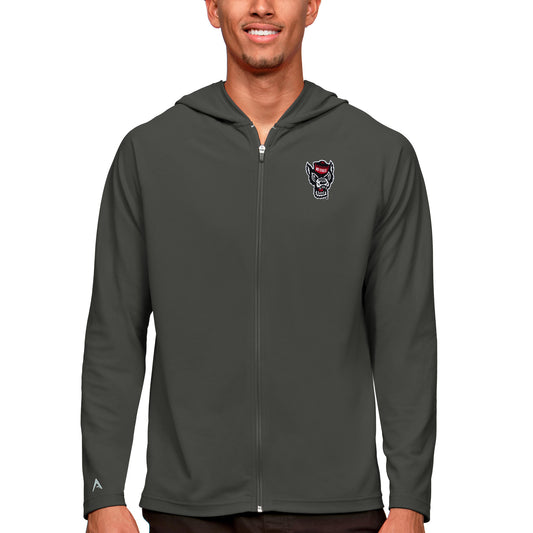 Men's Antigua Charcoal NC State Wolfpack Legacy Full-Zip Hoodie