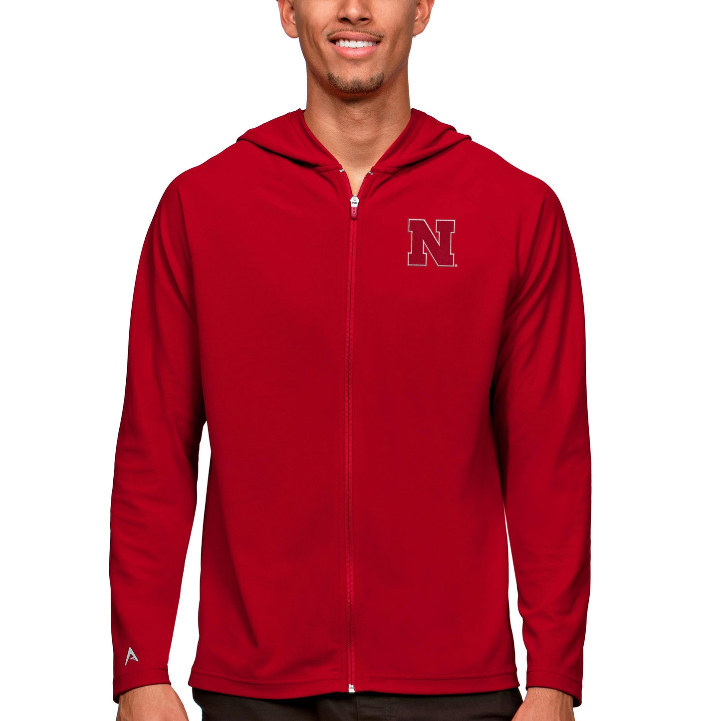 Men's Antigua Scarlet Nebraska Huskers Legacy Full-Zip Hoodie