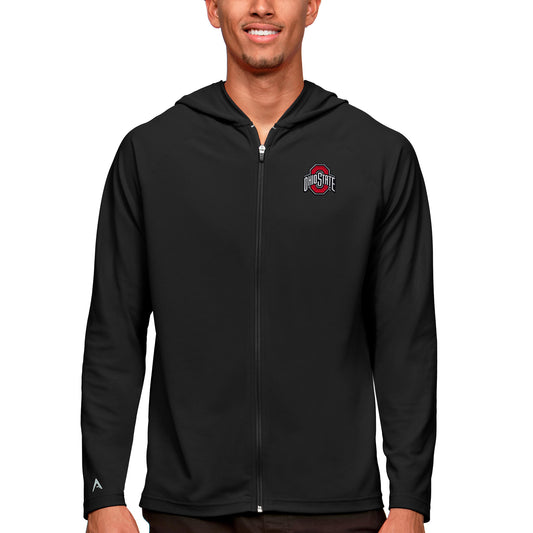 Men's Antigua Black Ohio State Buckeyes Legacy Full-Zip Hoodie