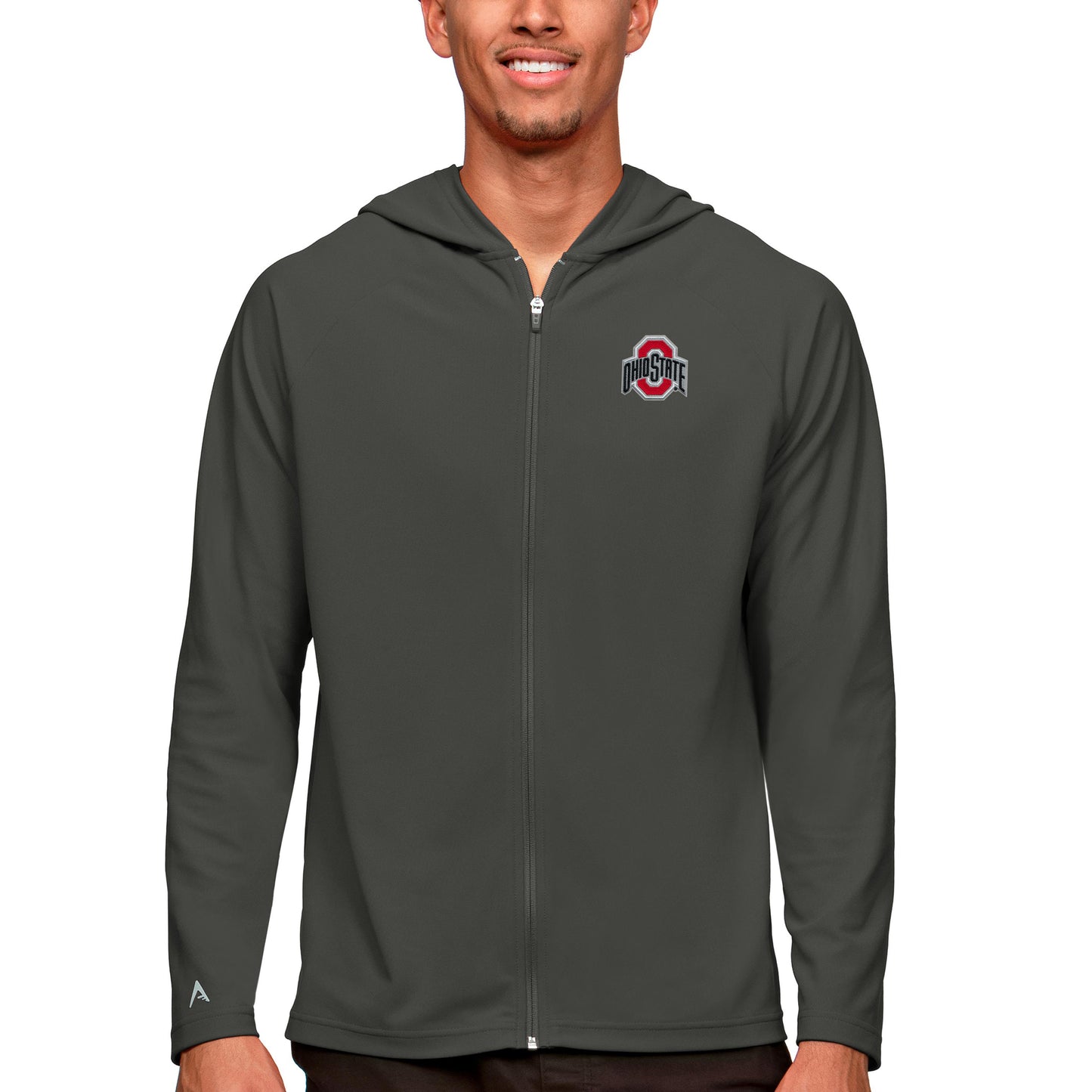 Men's Antigua Charcoal Ohio State Buckeyes Legacy Full-Zip Hoodie