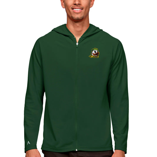 Men's Antigua Green Oregon Ducks Legacy Full-Zip Hoodie