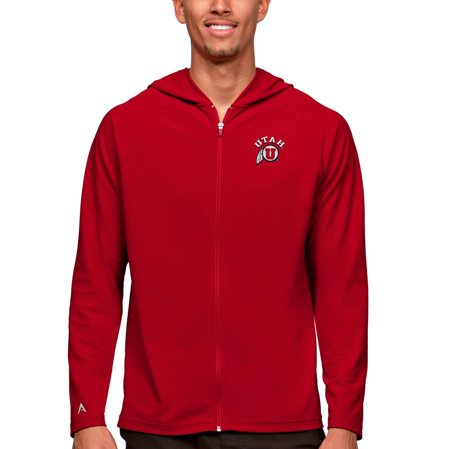 Men's Antigua Red Utah Utes Legacy Full-Zip Hoodie