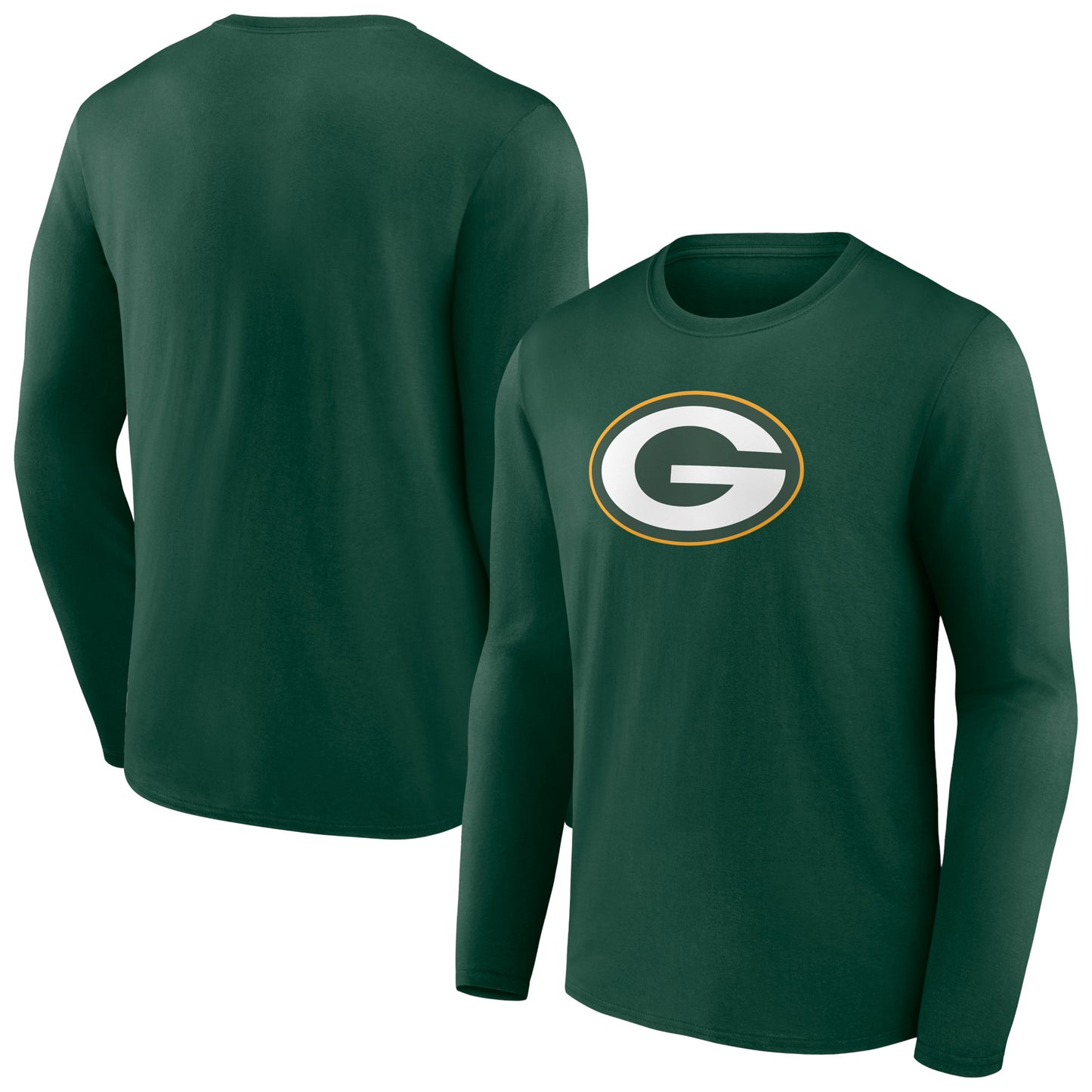 Men's Green Green Bay Packers Primary Team Logo Long Sleeve T-Shirt