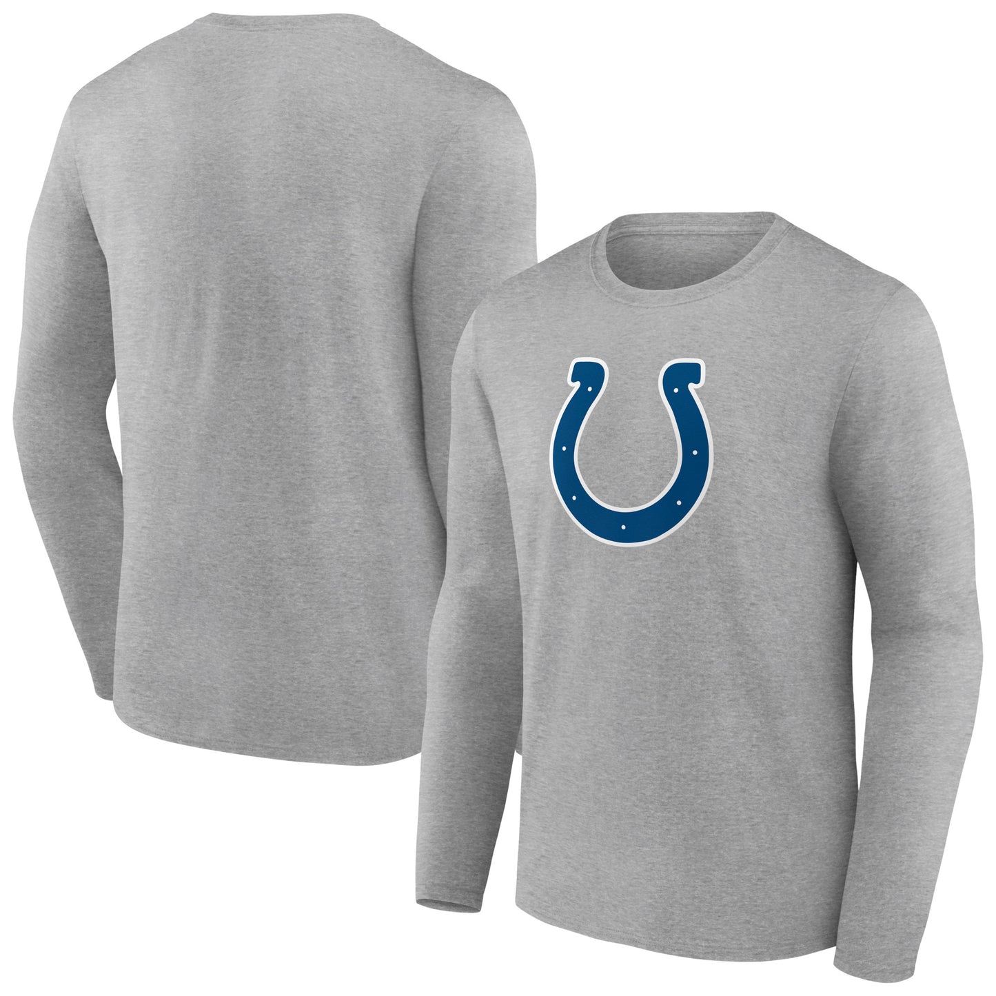 Men's Heather Gray Indianapolis Colts Primary Team Logo Long Sleeve T-Shirt