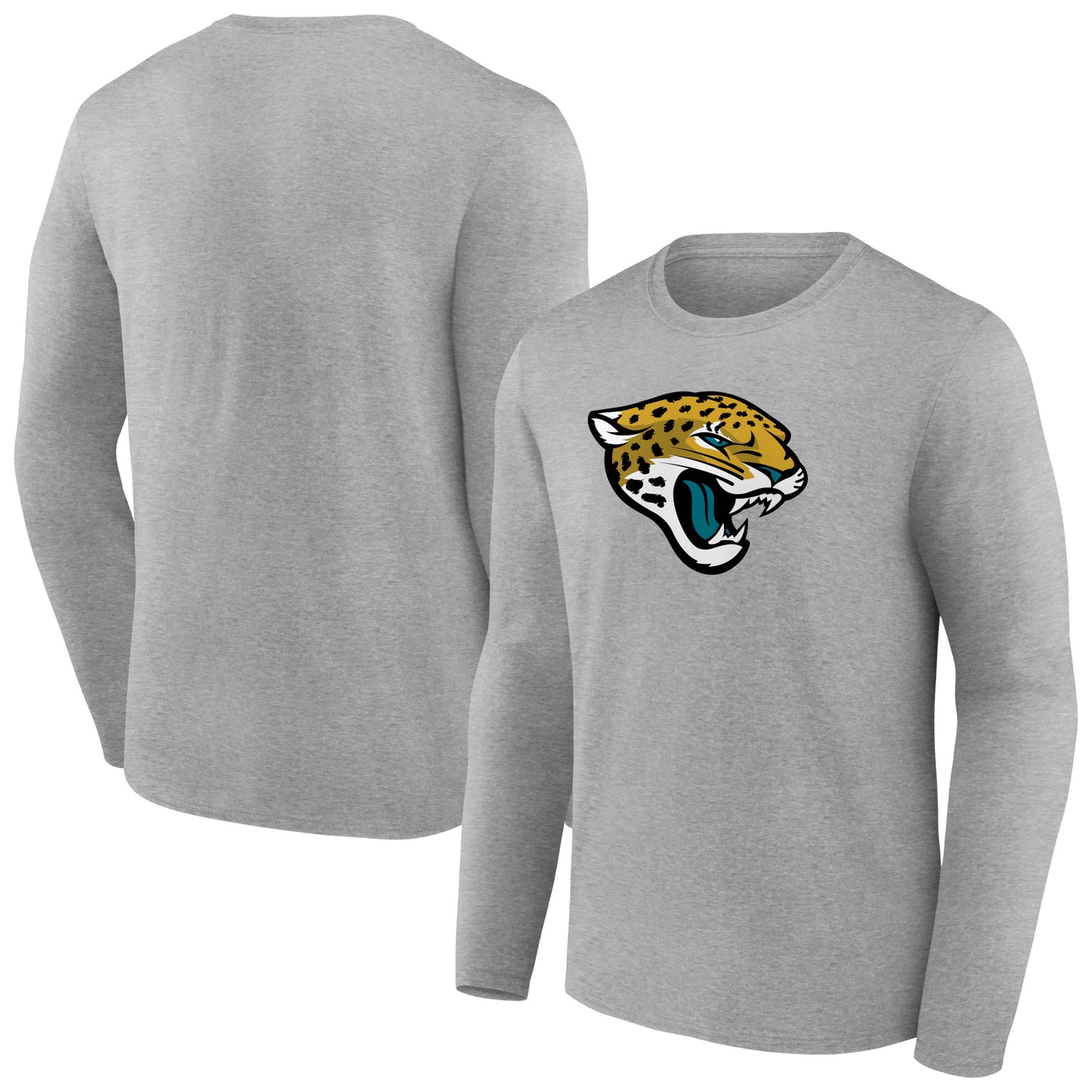 Men's Heather Gray Jacksonville Jaguars Primary Team Logo Long Sleeve T-Shirt