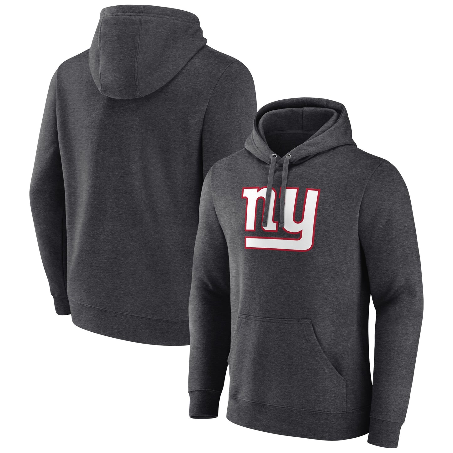 Men's Charcoal New York Giants Primary Team Logo Fitted Pullover Hoodie