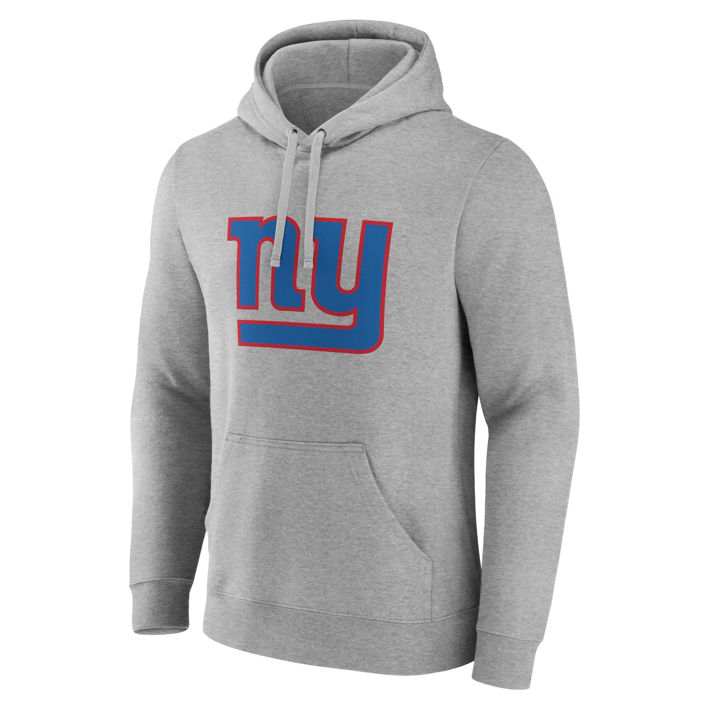 Men's Heather Gray New York Giants Primary Team Logo Fitted Pullover Hoodie