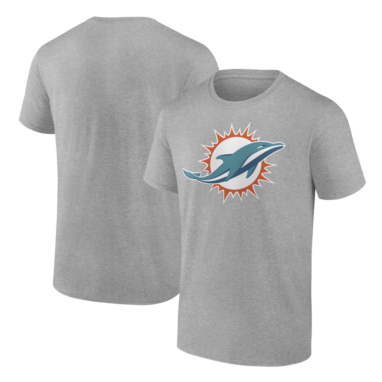 Men's Heather Gray Miami Dolphins Team Logo T-Shirt