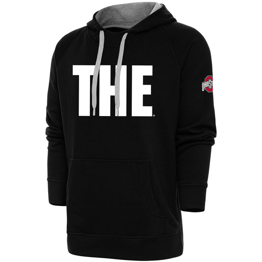 Men's Antigua Black Ohio State Buckeyes THE Ohio State Victory Pullover Hoodie