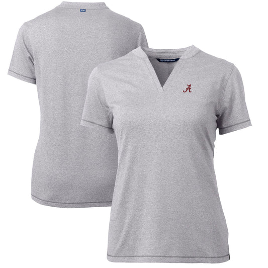 Women's Cutter & Buck Heather Gray Alabama Crimson Tide Forge Blade V-Neck Top