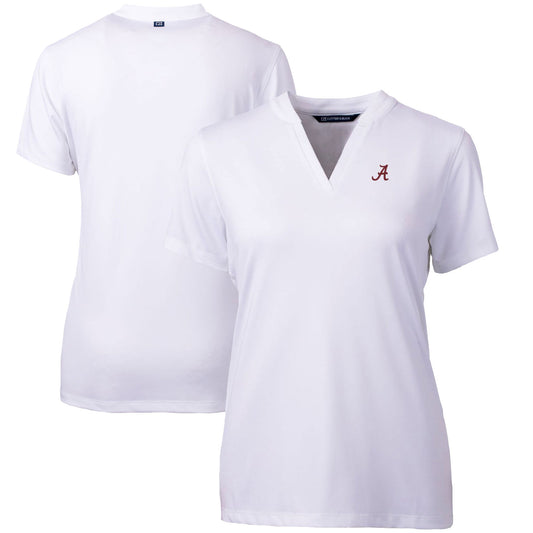 Women's Cutter & Buck White Alabama Crimson Tide Forge Blade V-Neck Top