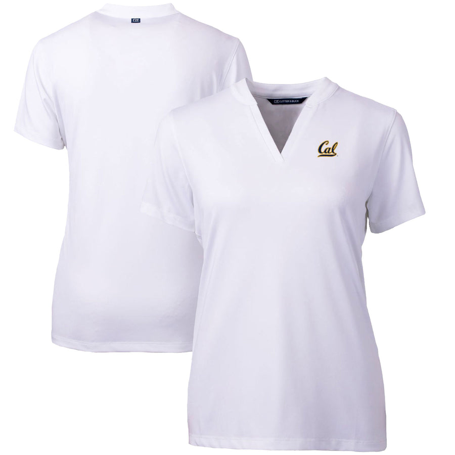 Women's Cutter & Buck White Cal Bears Forge Blade V-Neck Top