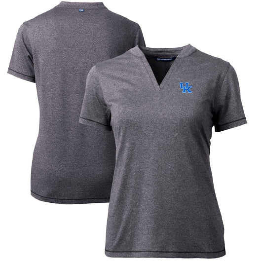 Women's Cutter & Buck Heather Charcoal Kentucky Wildcats Forge Blade V-Neck Top