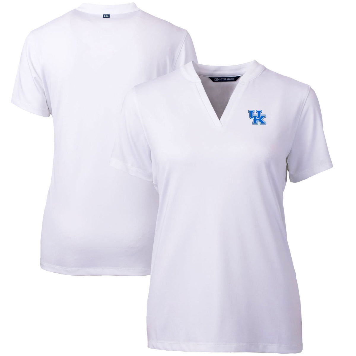 Women's Cutter & Buck White Kentucky Wildcats Forge Blade V-Neck Top