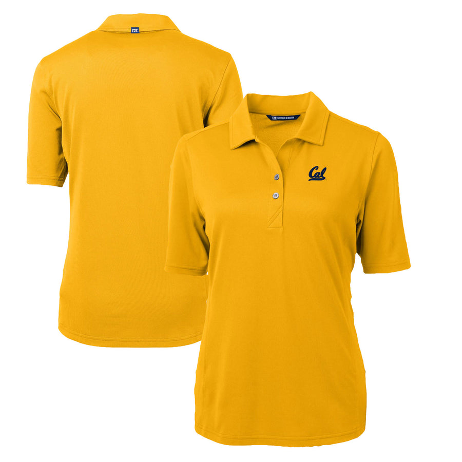 Women's Cutter & Buck Gold Cal Bears Virtue Eco Pique Recycled Polo