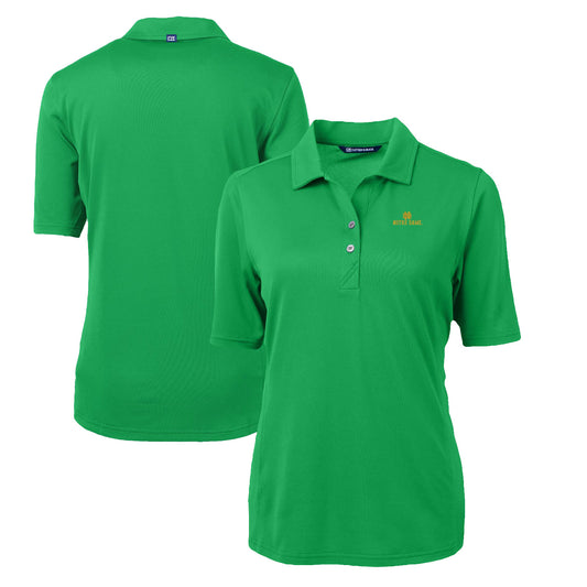 Women's Cutter & Buck Kelly Green Notre Dame Fighting Irish Virtue Eco Pique Recycled Polo