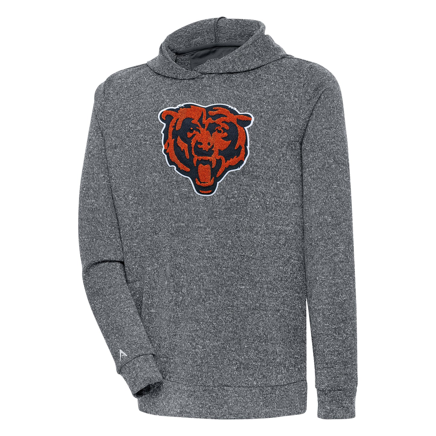 Men's Antigua Charcoal Chicago Bears Absolute Chenille Pullover Hoodie