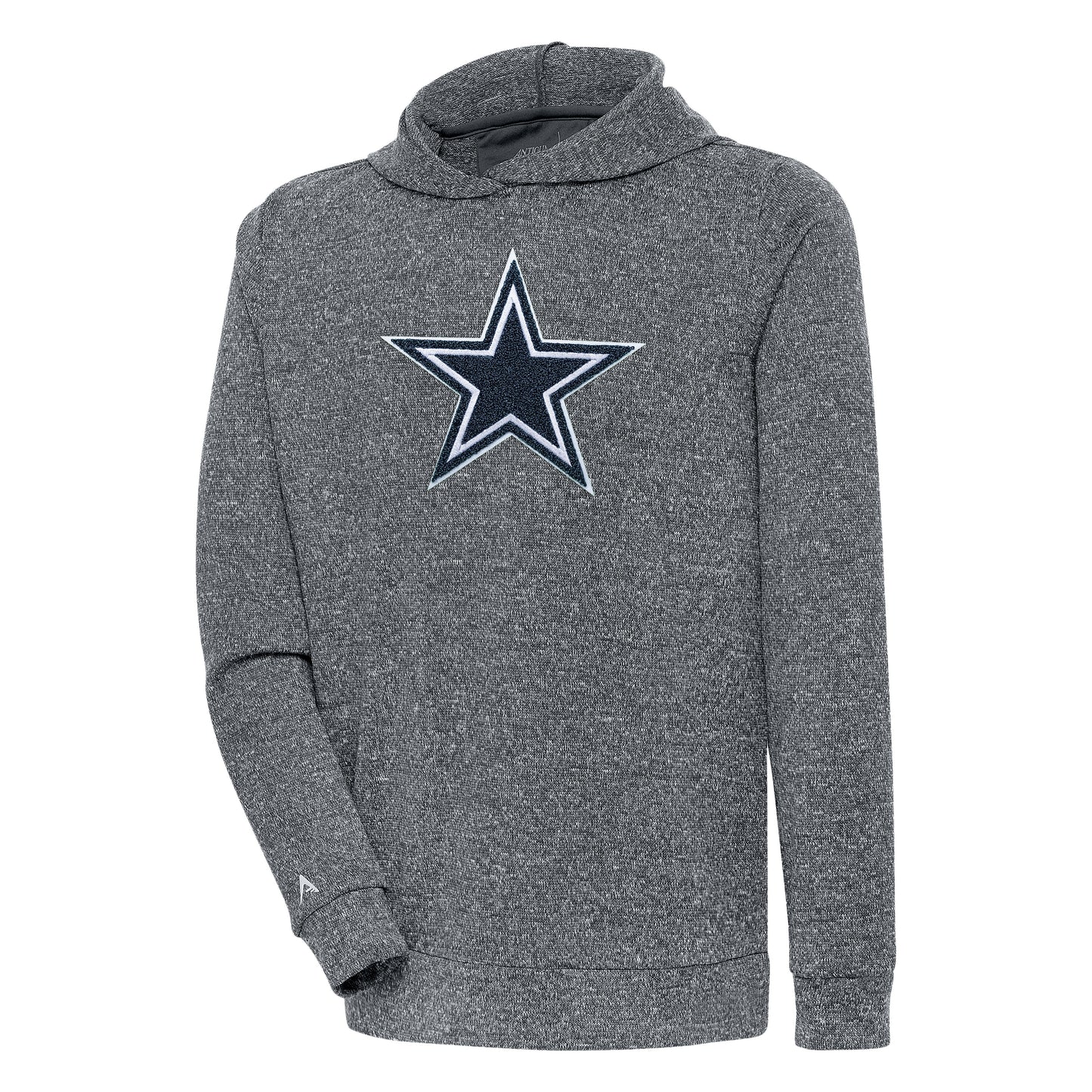 Men's Antigua Charcoal Dallas Cowboys Absolute Chenille Pullover Hoodie