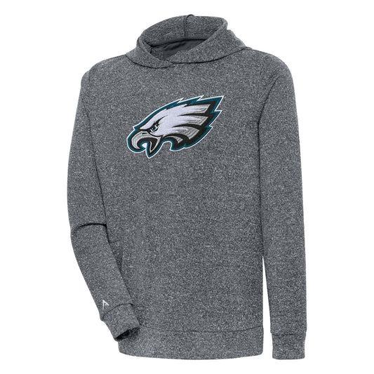 Men's Antigua Charcoal Philadelphia Eagles Absolute Chenille Pullover Hoodie