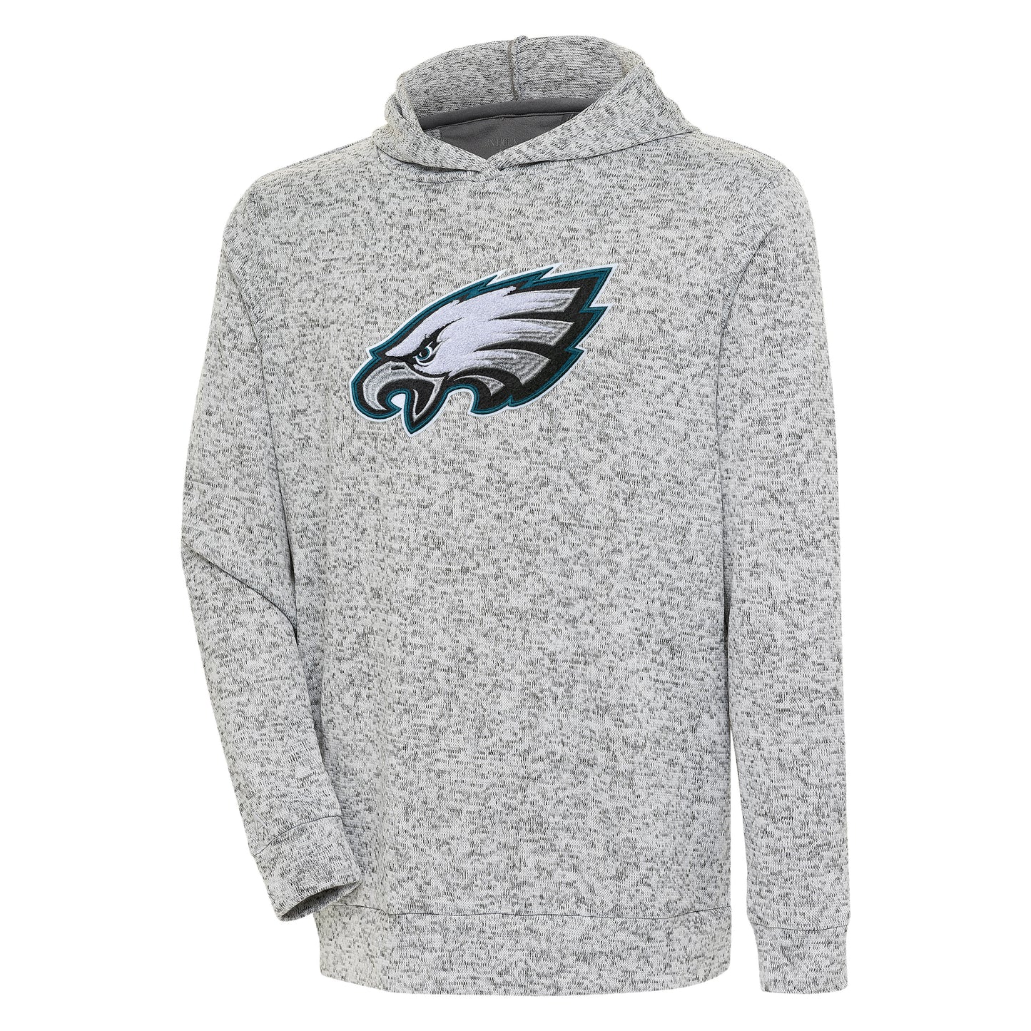 Men's Antigua Heathered Gray Philadelphia Eagles Absolute Chenille Pullover Hoodie