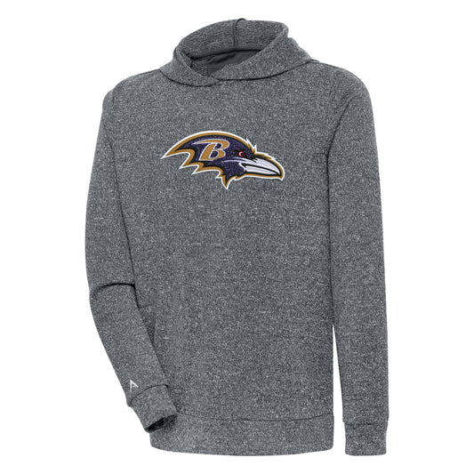 Men's Antigua Charcoal Baltimore Ravens Absolute Chenille Pullover Hoodie