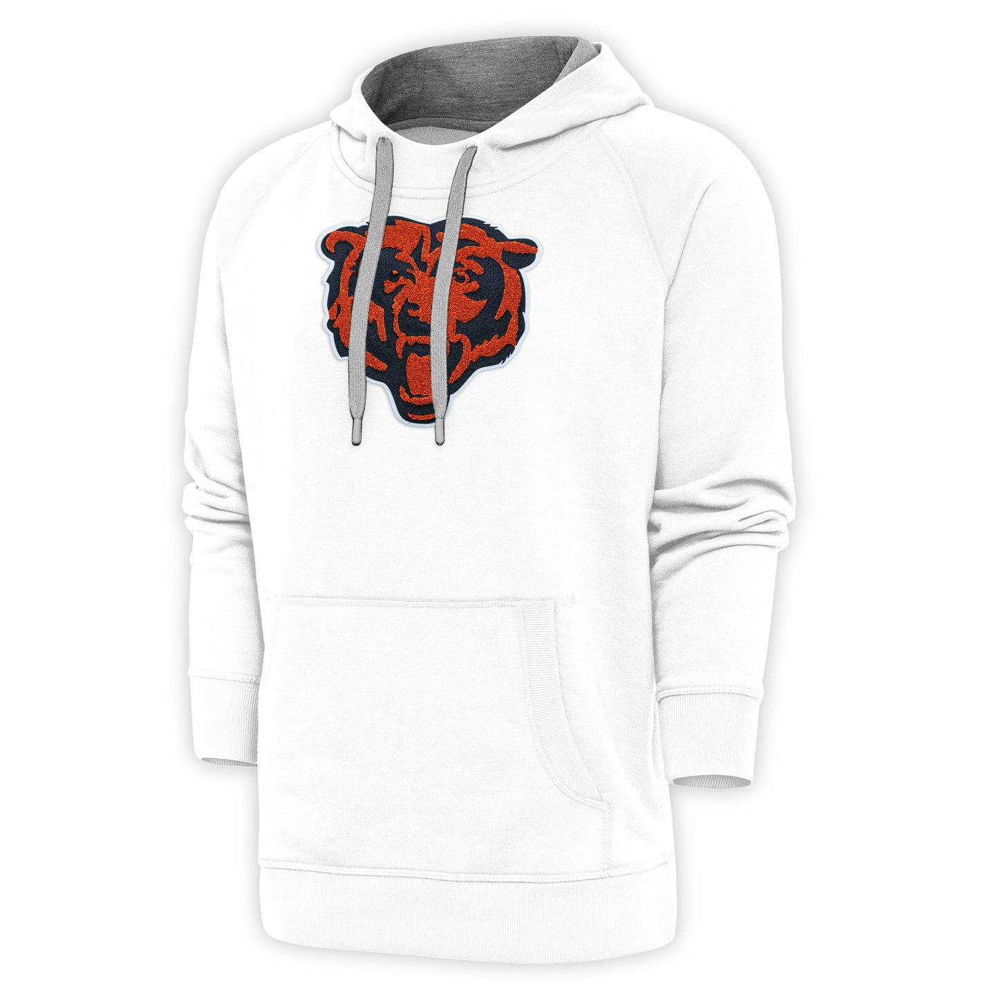 Men's Antigua White Chicago Bears Victory Chenille Pullover Hoodie