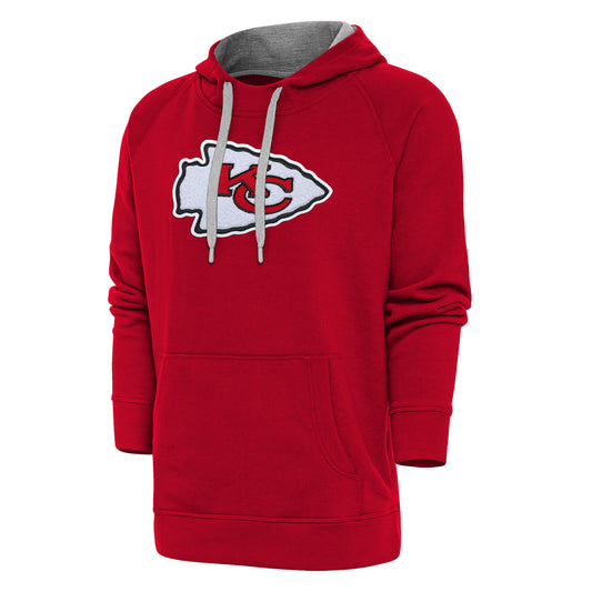 Men's Antigua Red Kansas City Chiefs Victory Chenille Pullover Hoodie