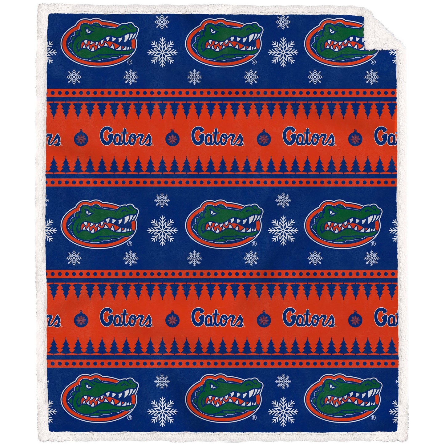 Florida Gators 60'' x 70'' Holiday Gift Wrap Sherpa Flannel Fleece Blanket