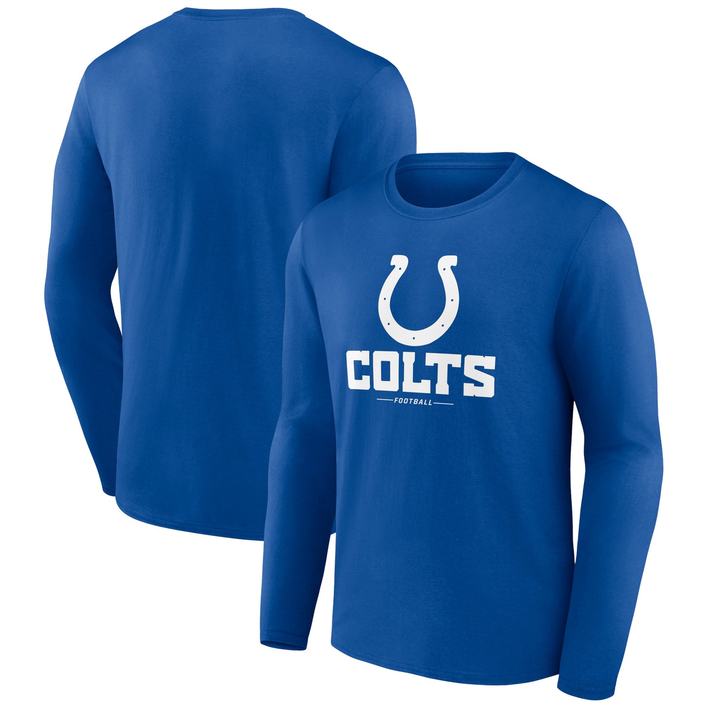 Men's Royal Indianapolis Colts Logo Team Lockup Long Sleeve T-Shirt