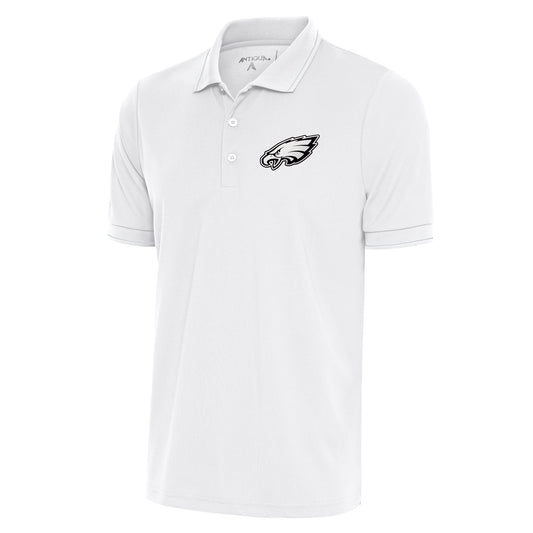 Men's Antigua White Philadelphia Eagles Metallic Logo Big & Tall Affluent Polo