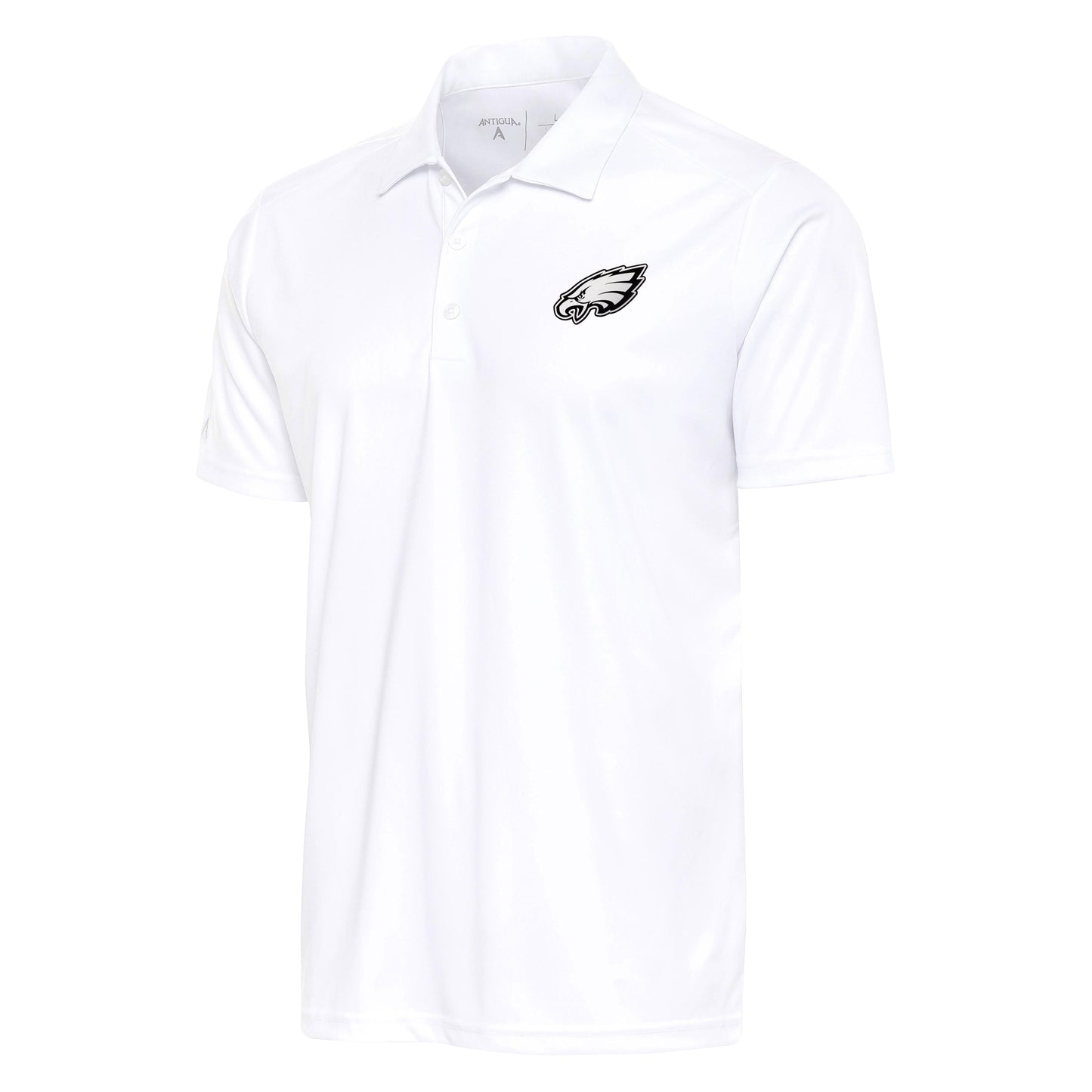 Men's Antigua White Philadelphia Eagles Metallic Logo Apex Polo