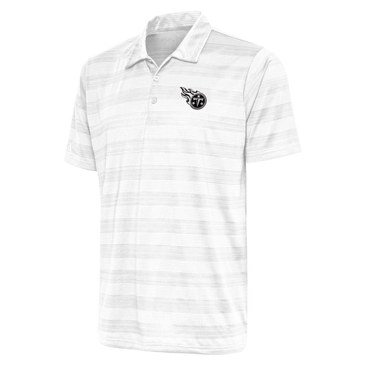 Men's Antigua White Tennessee Titans Metallic Logo Compass Polo