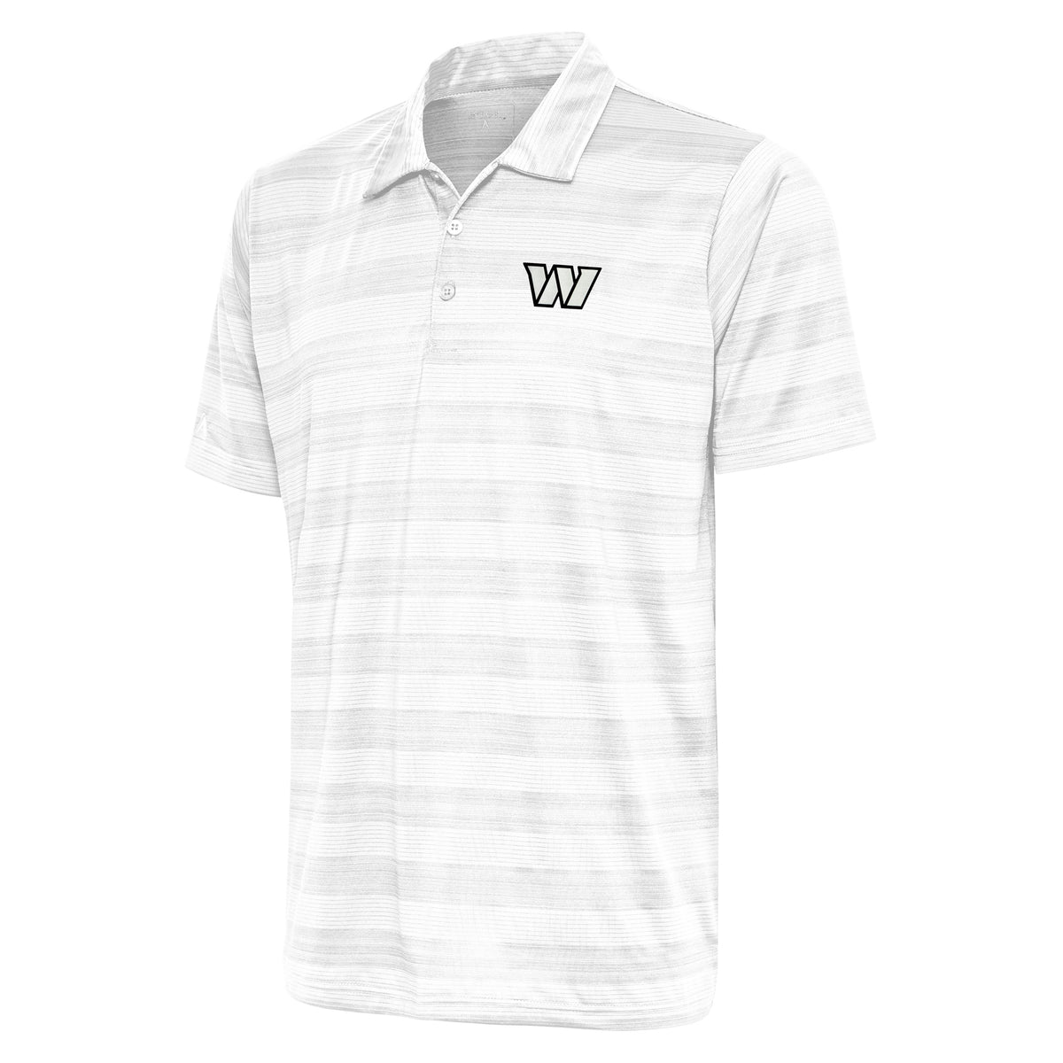 Men's Antigua White Washington Commanders Metallic Logo Compass Polo