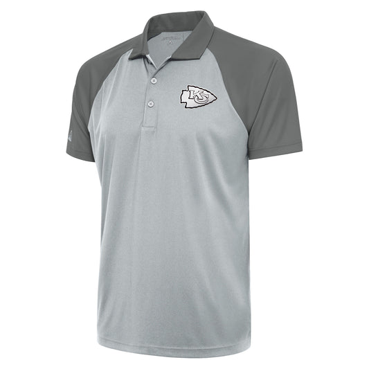 Men's Antigua Silver/Gray Kansas City Chiefs Metallic Logo Nova Polo