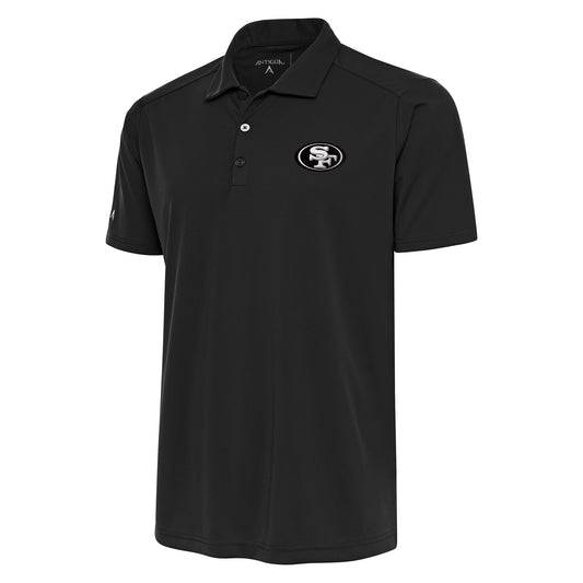 Men's Antigua Charcoal San Francisco 49ers Metallic Logo Big & Tall Tribute Polo