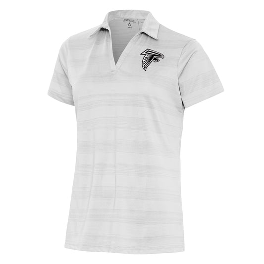 Women's Antigua White Atlanta Falcons Metallic Logo Compass Polo