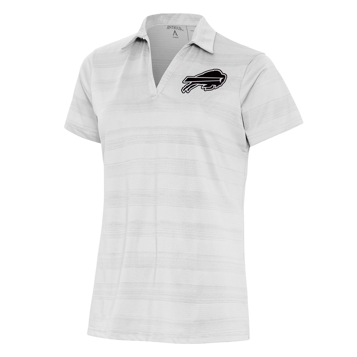 Women's Antigua White Buffalo Bills Metallic Logo Compass Polo