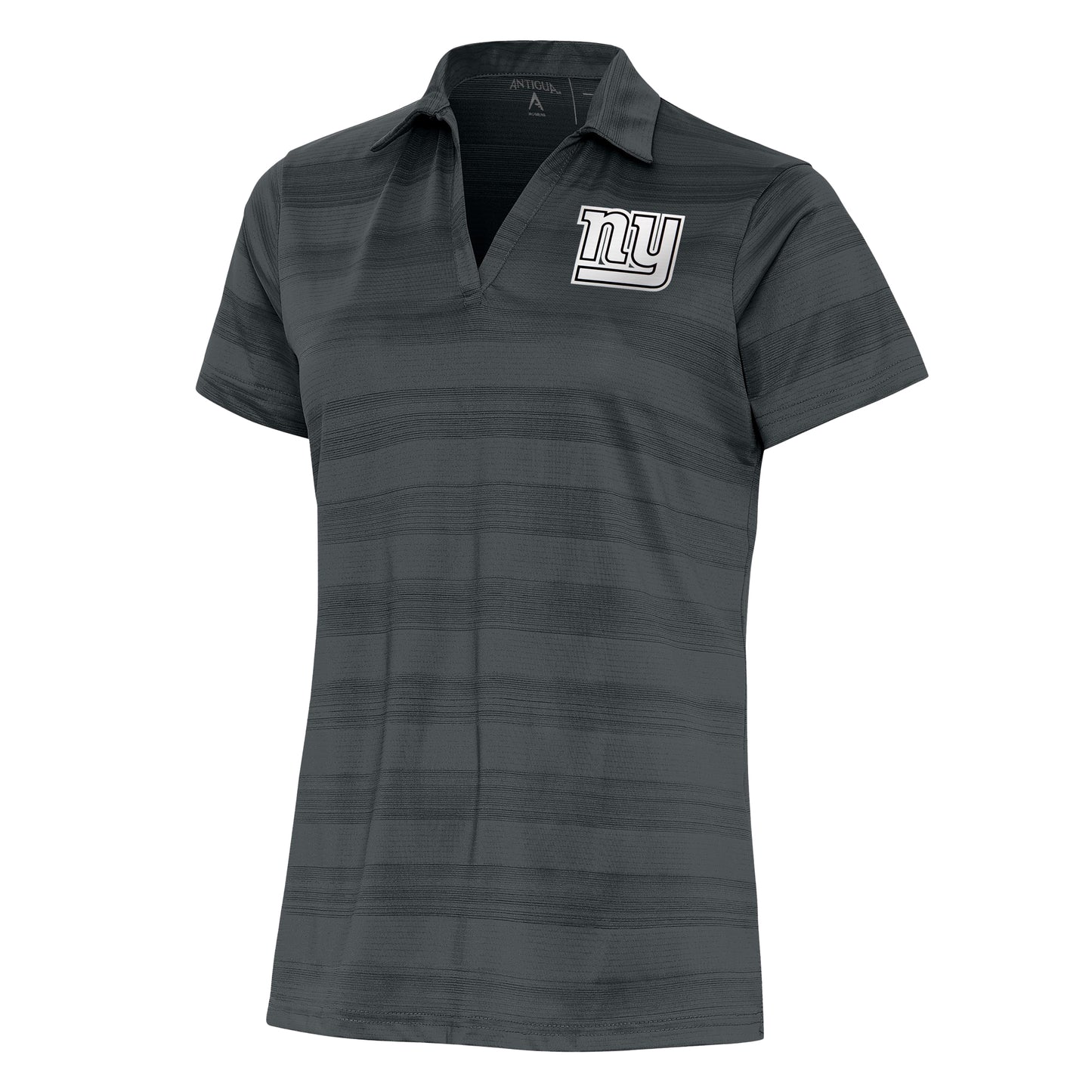 Women's Antigua Charcoal New York Giants Metallic Logo Compass Polo